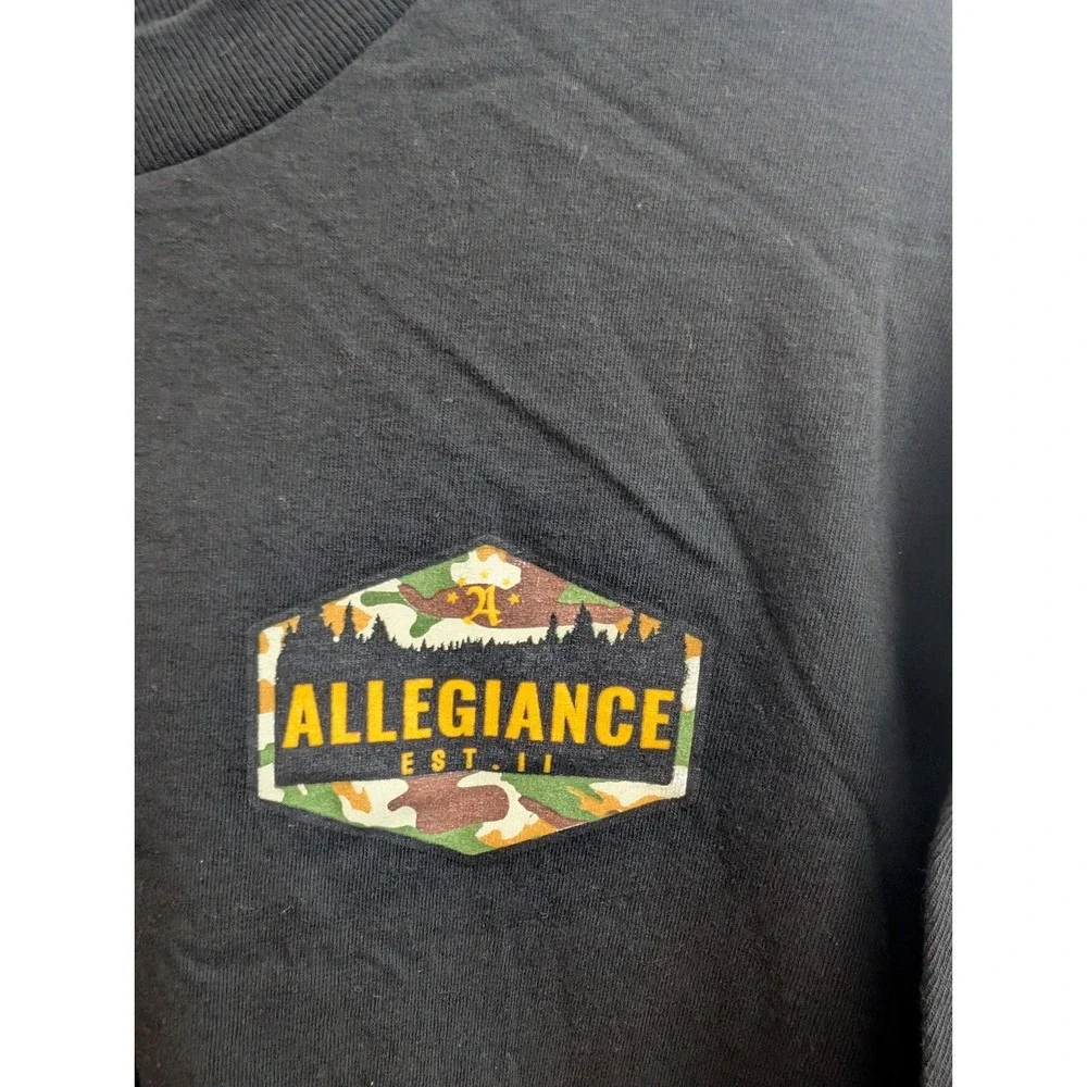 Men's Allegiance T-Shirt XL Black Graphic Tee military flag‎ 2nd